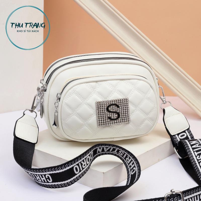  Túi Xách Chữ S Thời Trang Đeo Chéo Bag Đeo Vai Da sam  túi túi  xách Nữ 3 ngăn dây bản 