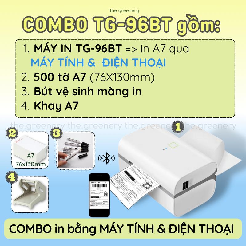 Máy in nhiệt TG-96 TG-96BT kết nối Bluetooth In Đơn Hàng bằng Điện Thoại các sàn TMĐT Tem Mã Vạch Dùng Giấy In Nhiệt Tự Dính may in don hang
