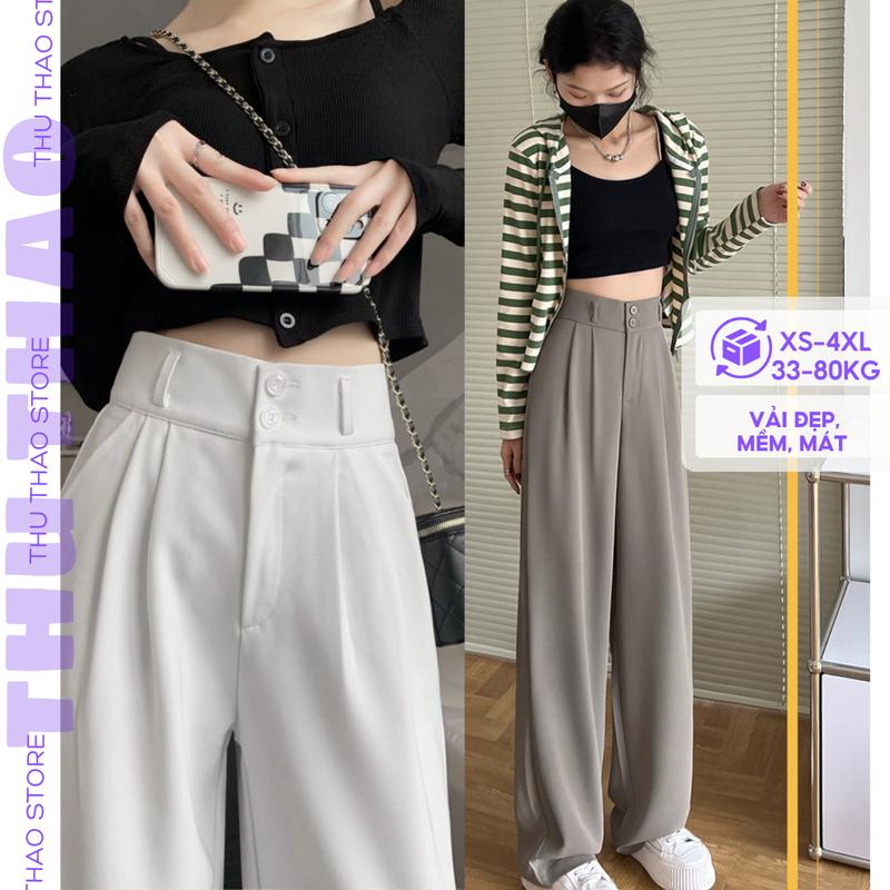 Quần tây nữ lưng cao ống suông rộng bigsize by Thu Thảo Store Ong Pants