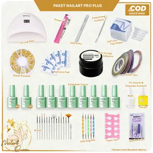 [ Ready Stok ] Paket Nail art Pro Plus Nail extension / Paket Usaha Nailart lengkap 10pcs kutek