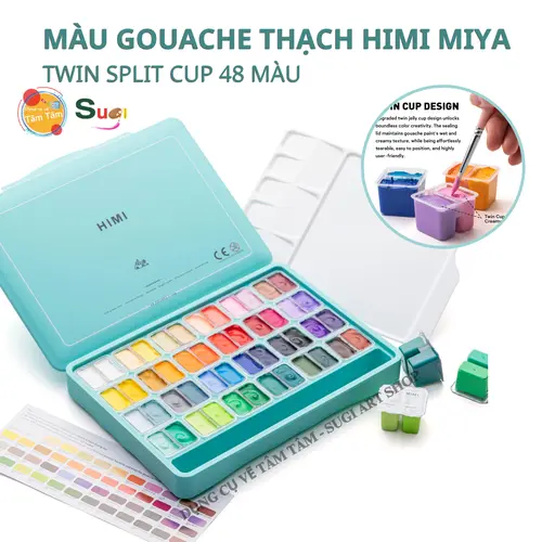 Màu Gouache HIMI Twin Split Cup 36 màu / 48 Màu - Màu himi Sinh Đôi