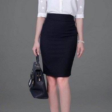 M555, Chân Váy bút chì công sở, Xẻ tà sau, Vải umi Hàn Cao cấp, dài 55cm Nữ Voi Women Voan 4