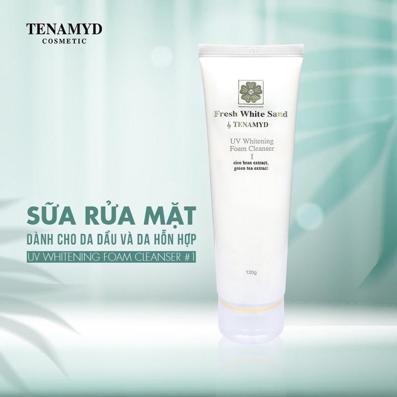 Sữa rửa mặt trắng da Tenamyd Fresh White Sand UV Whitening Foam Cleanser 120g chính hãng 3