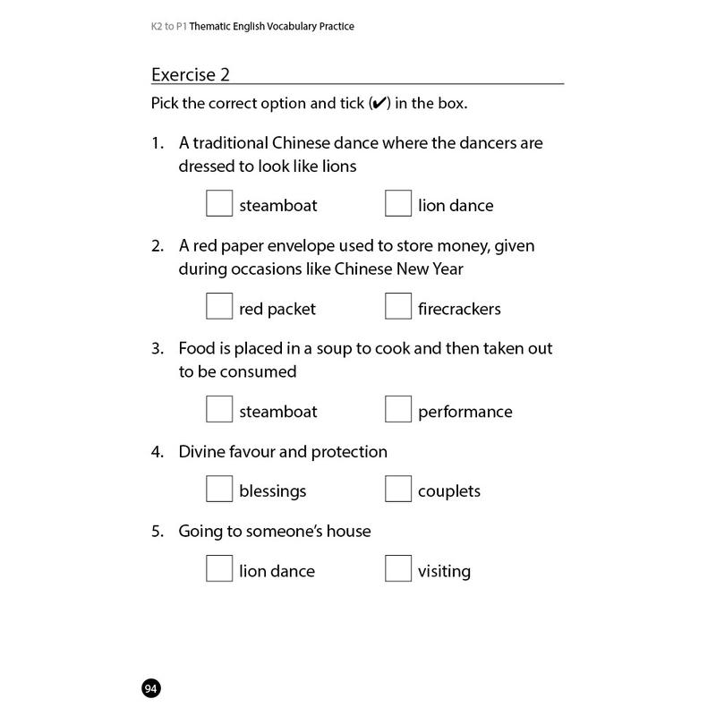 Product Introduction of High Quality K2 To P1 Thematic English Vocabulary Practice / Kindergarten English Vocab Books For Preschoolers | Preschool Vocab Book 13