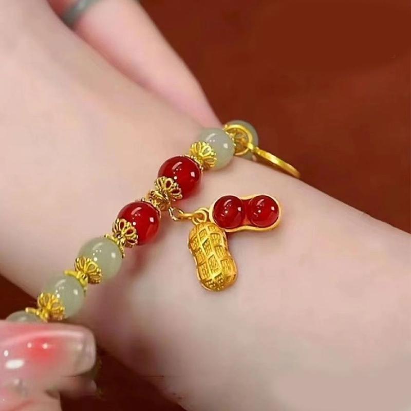 Product Introduction of สร้อยข้อมือถั่วลิสง, สิ่งยอดนิยมและดี, สร้อยข้อมือวันวาเลนไทน์ของผู้หญิง, ของขวัญสำหรับแฟน, หวานและดูดี, ราคาไม่แพง, ลูกปัดหรูหรา 4