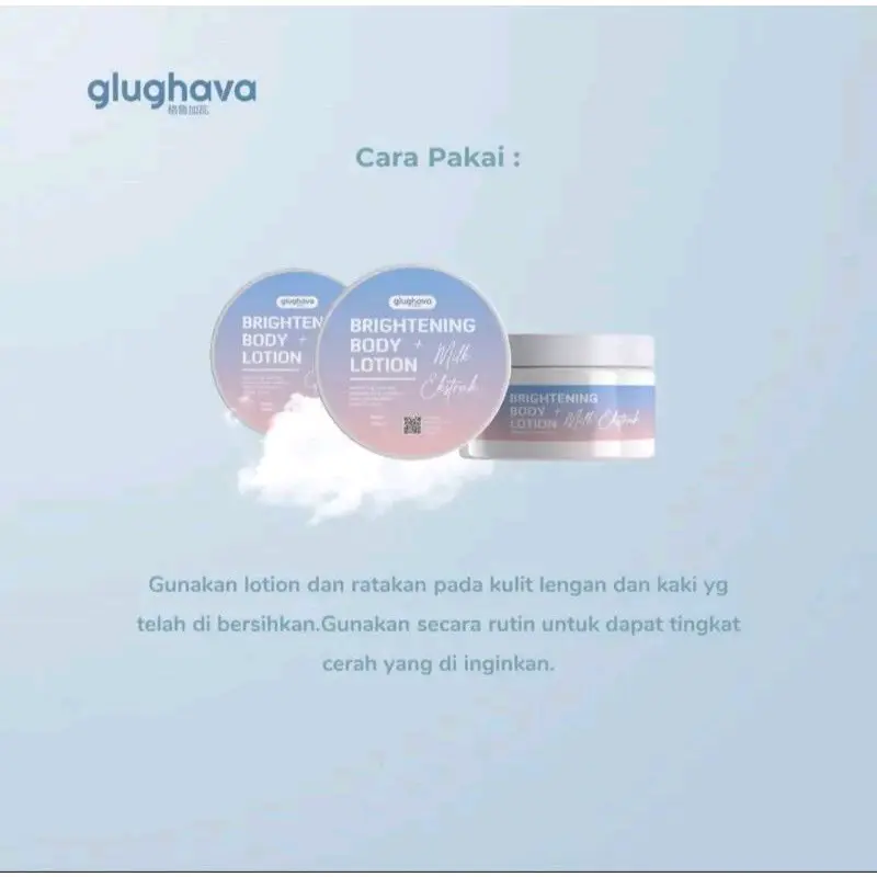 New Upgrade size 150gr Glughava brightening body lotion+milk ekstrak 3