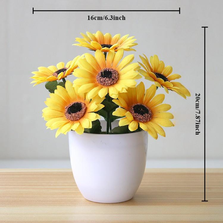  Hoa Giả Hướng Dương Trong Chậu Trang Trí Phòng Khách Quà Tặng Ngày Của Mẹ & Ngày Nhà Giáo 