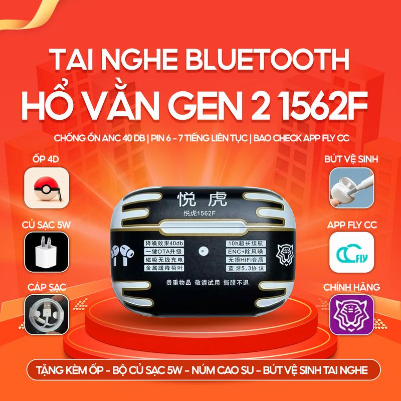 Tai Nghe Hổ Vằn Pro Gen 2 1562F Chống Ồn Chủ Động 40ĐB Cảm Biến Hồng Ngoại Cảm Ứng Lực Micro Khử Ồn ENC Version 2025 Pin 8H Đầy Đủ Tính Năng Nhét Tai Nghe Nhạc Earphone pro 2