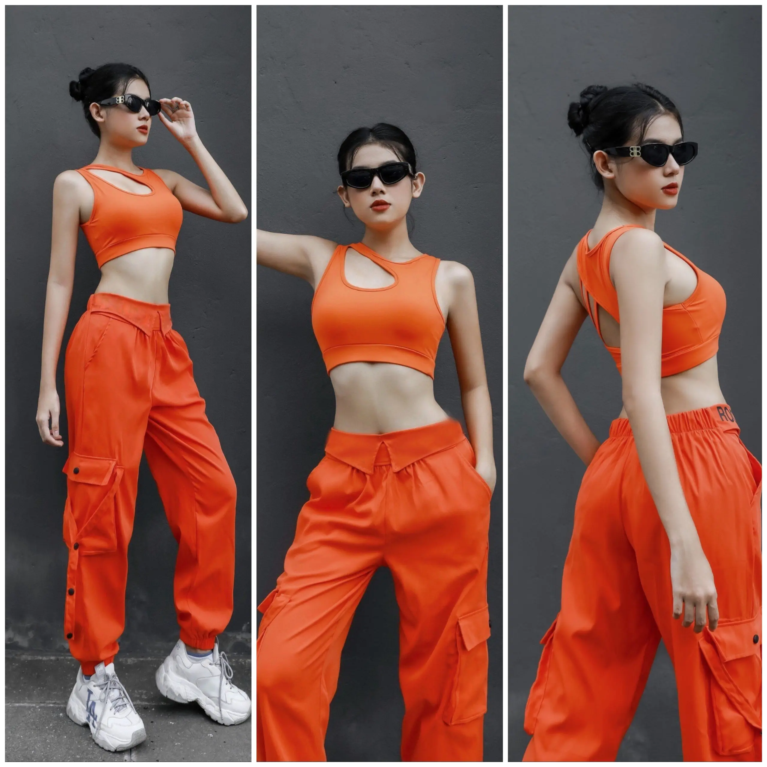 QUẦN TÚI HỘP. tập Zumba,Gym, Yoga, Aerobic, thể dục nữ . CHẤT KAKI. CÓ IN CHỮ Thun Sport Tập Gym