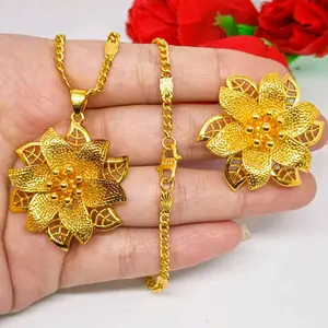 set kalung cincin bunga cantik