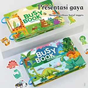 Buku Aktivitas Montessori Interaktif: Pemeliharaan Anak Dini, Permainan Sensorik & Motorik, Mainan Belajar Kreatif, Buku Bayi dengan Kain Interaktif