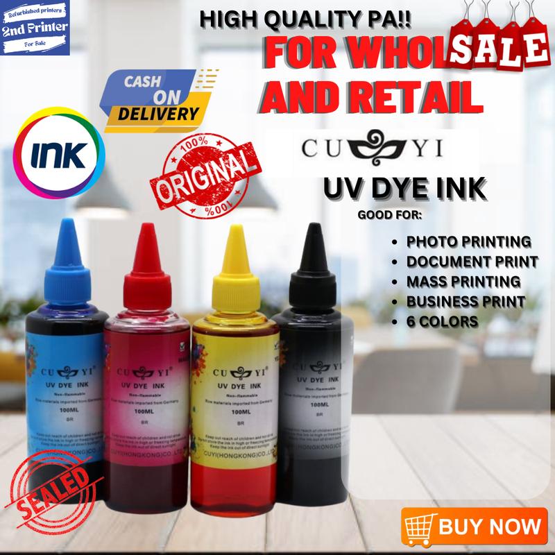 Cuyi UV Dye Ink Hong Kong Inks 100ml each - CMYK, Universal Inks ...