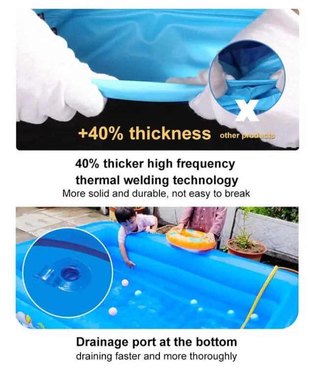 (COD) Kolam renang anak 2 METER kolam mandi bola ukuran jumbo inflatable pool kolam renang karet KERANJANG KUNING Kado Permainan 7