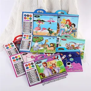 CRAYON SET-BUKU GAMBAR MEWARNAI ISI CRAYON DAN CAT AIR KUROMI MELODY LABUBU (1KG = 6 BUKU)