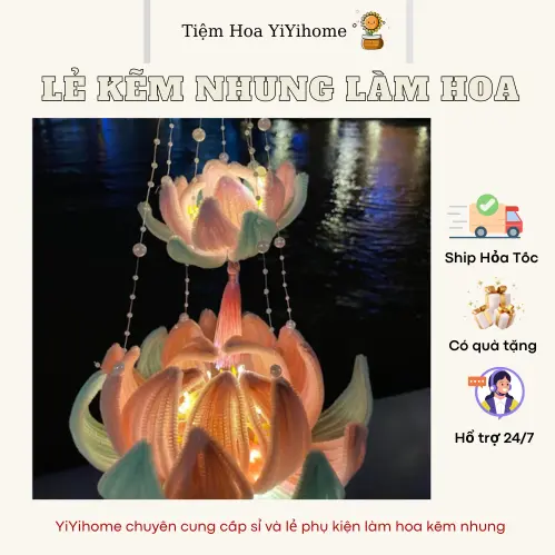 Lẻ 10 Sợi Kẽm Nhung Loại 1 Làm Hoa Handmade, Đồ Trang Trí Decor, Đồ Chơi Cho Bé DIY YiYihome 4