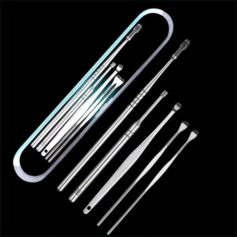 Bộ Dụng Cụ Ngoáy Tai, Lấy Ráy Tai Inox 5 Món [ Hỏa Tốc HCM ]