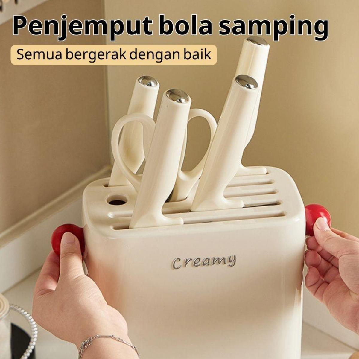Peralatan Penyimpanan Kreatif Dapur: Rak Pisau Multifungsi & Gunting, Organizer Meja Antirayap, Tempat Rak Pisau Serbaguna, Tempat Penyimpanan Gadget Dapur, Rak Pisau Berventilasi untuk Kesehatan, Aksesori Dapur Modern untuk Kegunaan Praktis