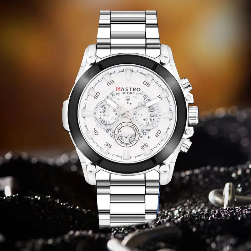 DISKON Jam Tangan Pria Gastro 7123A Rantai Stainless Steel Water Resistant 3 ATM Kaca Watches 4