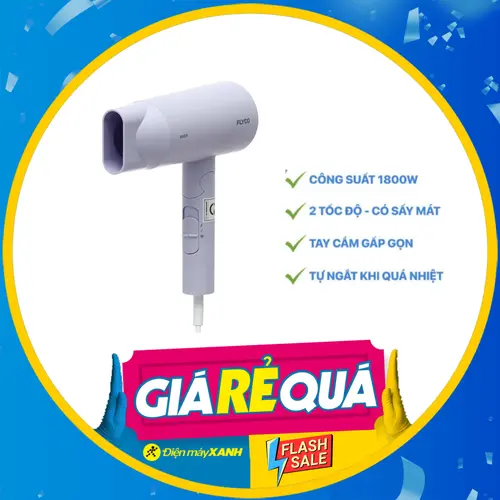 Máy sấy tóc Flyco FH6277VN 1800W gấp gọn 2 tốc độ sấy - Chính hãng BH 24 tháng