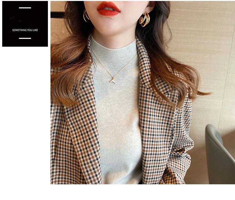 Product Introduction of High-End Western Style Inner Wear Bottoming Shirt for Women 2024 Spring and Autumn New Style Wooden Ear Mock Neck Sweater Knitwear Top 10