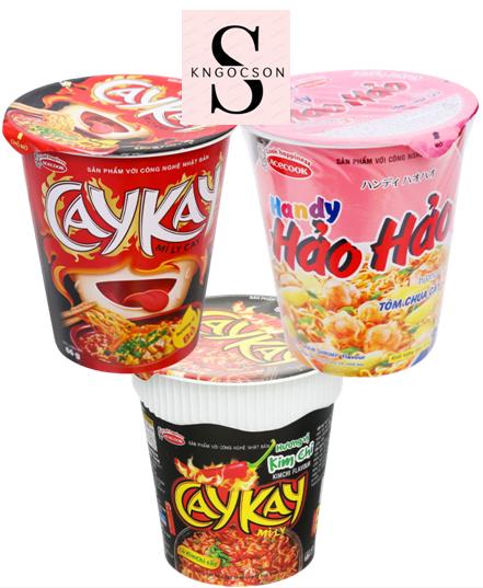 Thùng 24 mì ly Caykay vị bò, vị kim chi, ly hảo hảo tôm chua cay 66g thùngmìly lẩutháichuacay