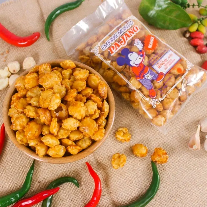 Emping kletuk / emping gepuk / emping melinjo matang / emping melinjo pajang 250gr siap saji snak