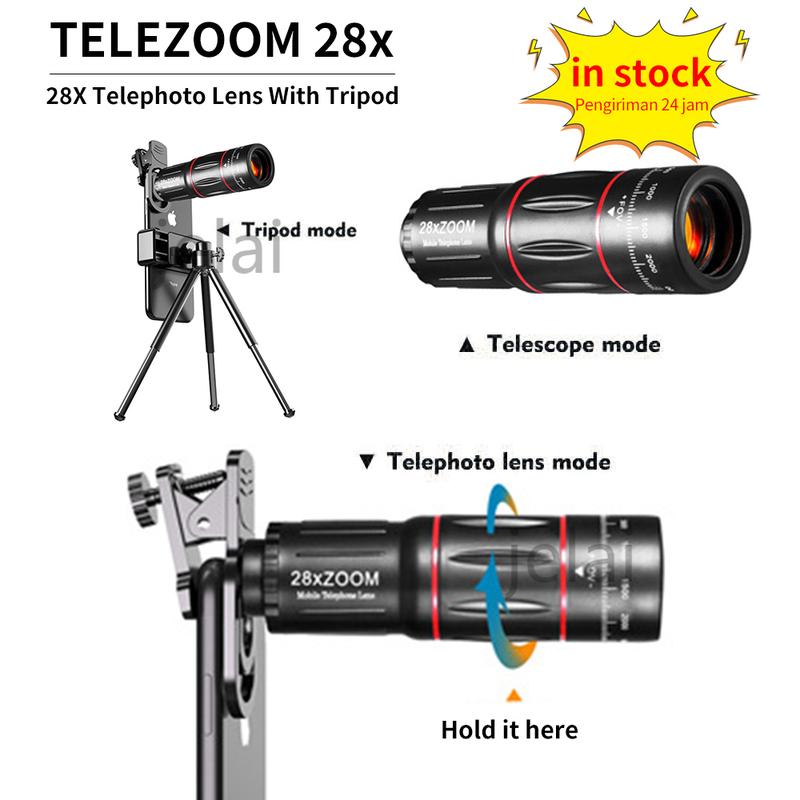Lensa Apexel 28x Zoom Lensa Kamera Zoom Cam Lensa Tele Telezoom Lens Kamera Persediaan Konser Tele Zoom Lens Universal 18x25 Handphone Hd 0