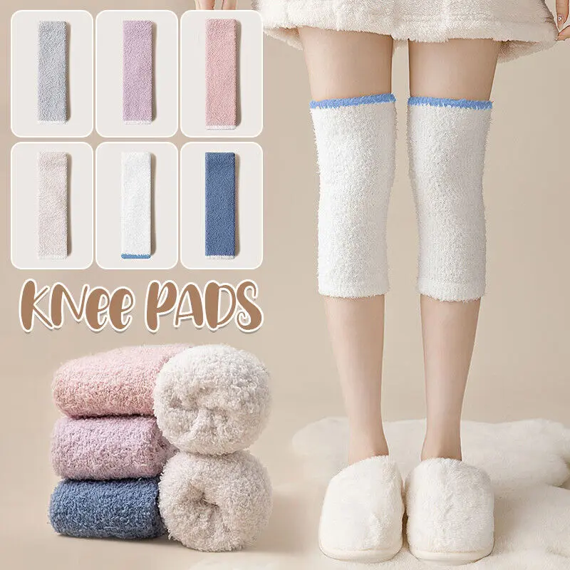 Đệm đầu gối ấm áp, thời trang nữ, dày và thoải mái, thích hợp cho mùa đông, có thể được sử dụng cho viêm khớp, đệm đầu gối
