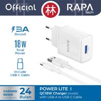 Gambar RAPAtech CH4101 - POWER LITE I - QC18W 3A Charger with A to C Cable dari Liem Group Kota Administrasi Jakarta Barat 1 Tokopedia