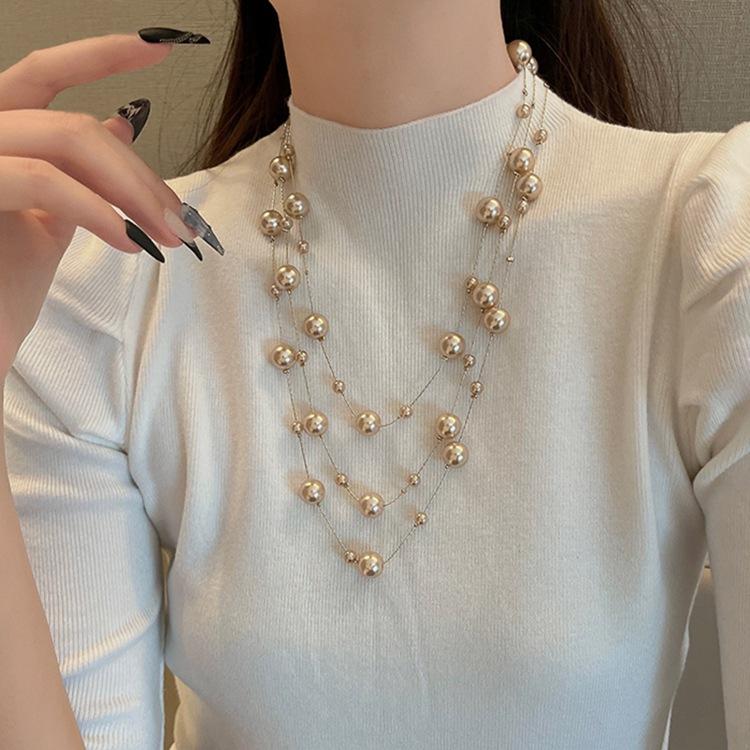 Vòng Cổ Hạt, Dành Cho Phụ Nữ, Vòng Cổ Ngọc Trai Dài, Chu Vi 168 Cm, Giá Cả Phải Chăng, Sang Trọng Cao Cấp, Thích Hợp Cho Áo Len, Dây Chuyền, Vòng Cổ Tất Cả Mùa Thu Đông 2