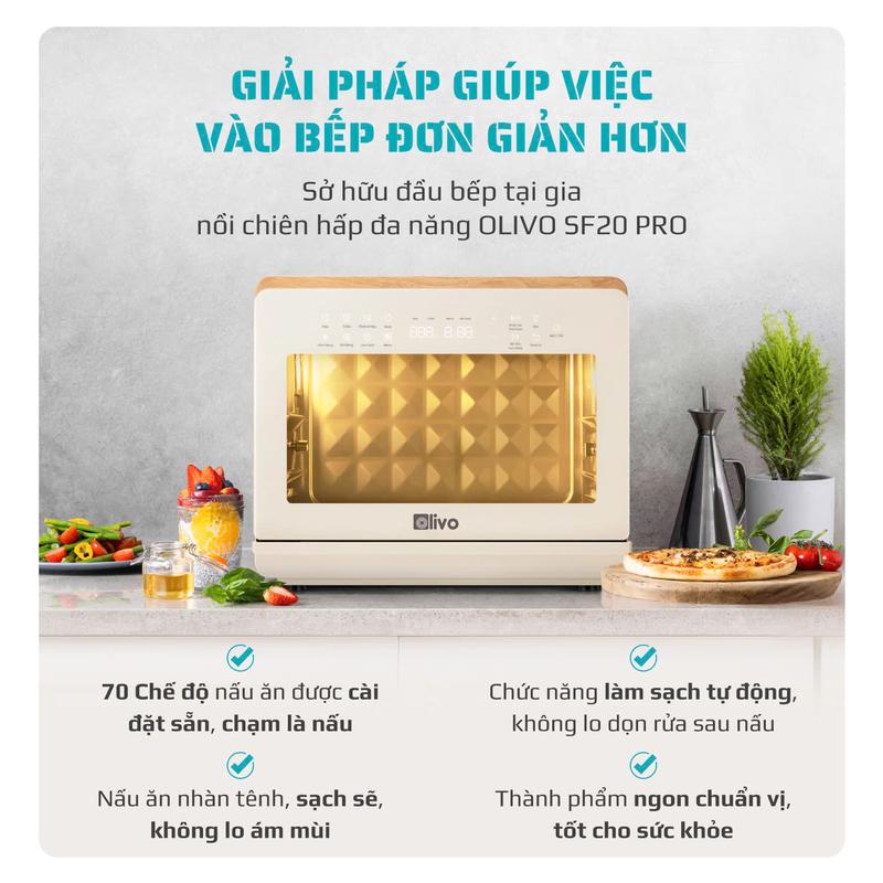  Nồi chiên hơi nước olivo Sf20L-20L tặng găng tay 
