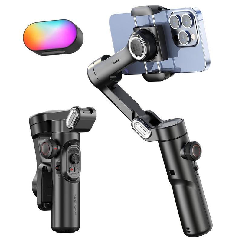 3 Axis Anti-shake Shooting Tripod Stand, Summer Auto Face Tracking Gimbal Stabilizer, 360° Rotation Smartphone Gimbal Stabilizer, Selfie Phone Tripod Stick for iPhone, Camera Tripod 3