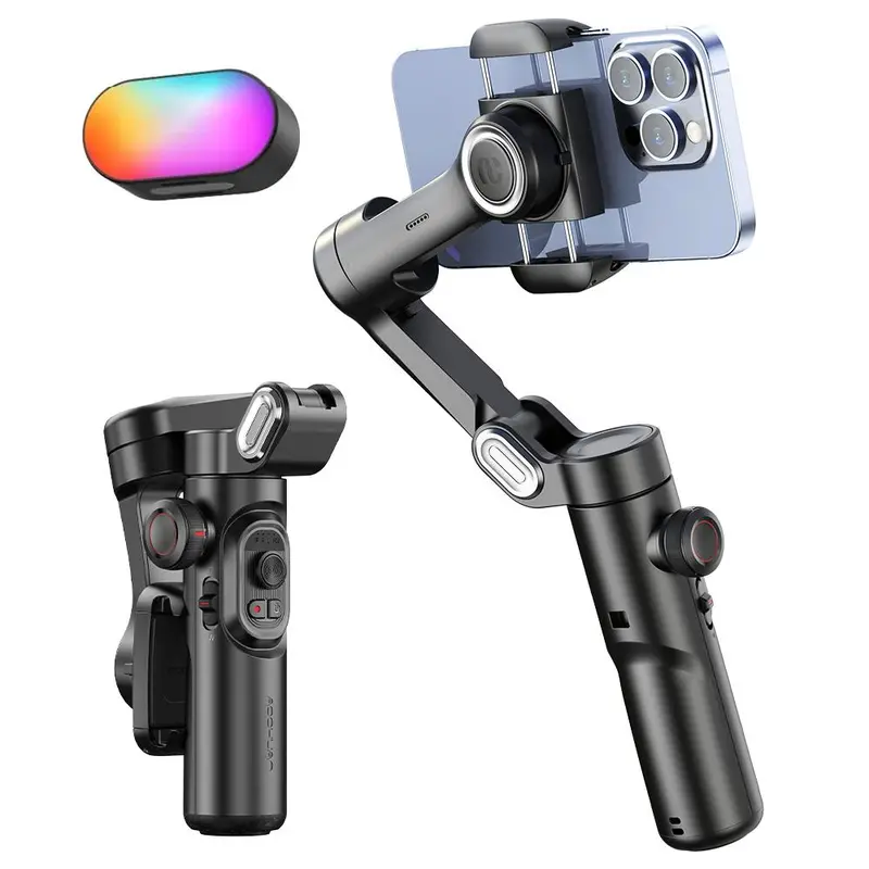 3 Axis Anti-shake Shooting Tripod Stand, Summer Auto Face Tracking Gimbal Stabilizer, 360° Rotation Smartphone Gimbal Stabilizer, Selfie Phone Tripod Stick for iPhone, Camera Tripod 3