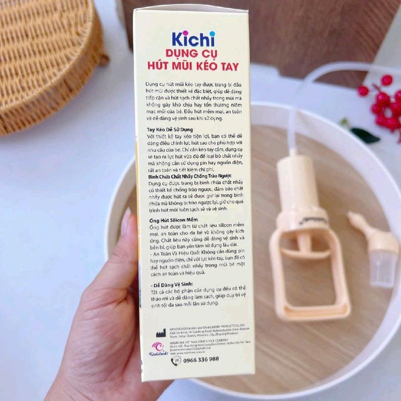 Dụng Cụ Hút Mũi Kéo Tay Thế Hệ Mới Kichilachi - Chất liệu Silicon cao cấp, Bình chứa chất nhầy chống trào ngược, Ống hút silicon mềm 5
