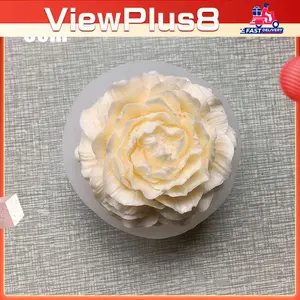 Cetakan Silikon Bunga Peony 3D Estetik Premium Mold Multifungsi untuk Fondant Clay Coklat Lilin Aromaterapi Puding Jelly Dekorasi Kue DIY Souvenir