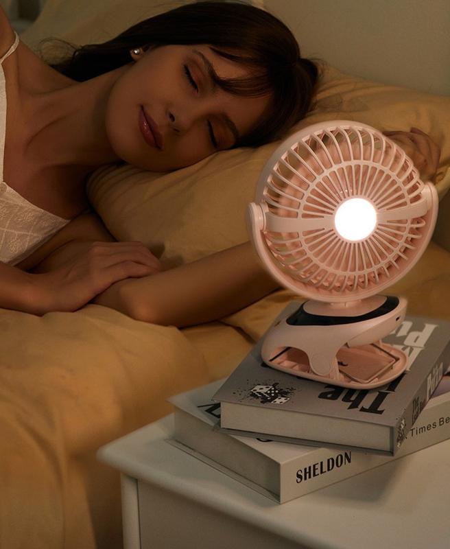 Quạt Tích Điện Mini Đa Năng, Có Đèn Ngủ, Quạt 5 công xuất pin dùng 24h 5