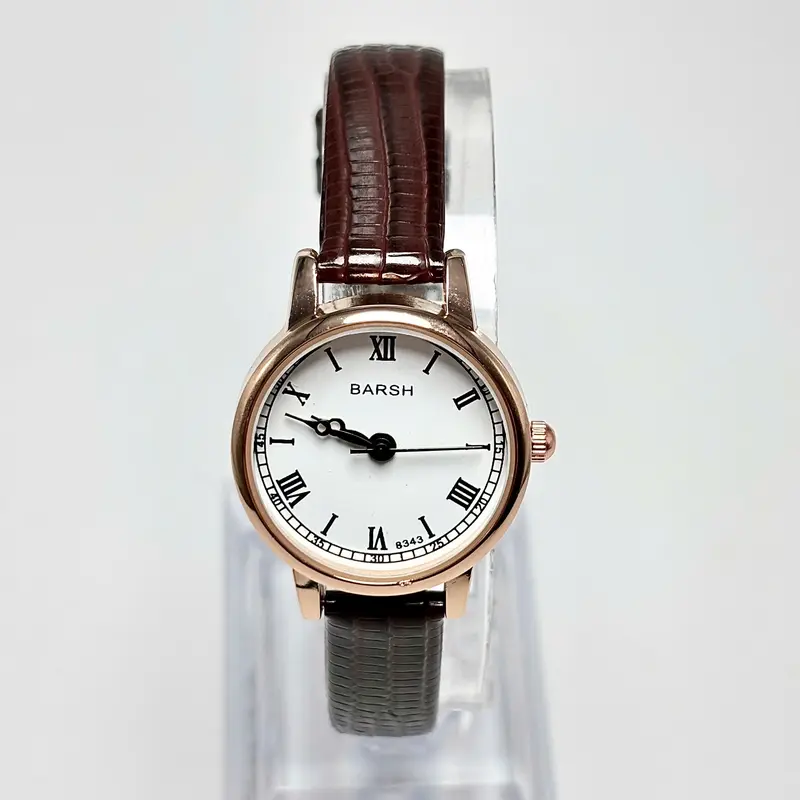 ĐỒNG HỒ NỮ BARSH PHONG CÁCH VINTAGE HÀN QUỐC DÂY DA VÂN CÁ SIÊU MỀM PIN THẠCH ANH MẶT KÍNH KHOÁNG  SIZE 24MM Women Watch 2