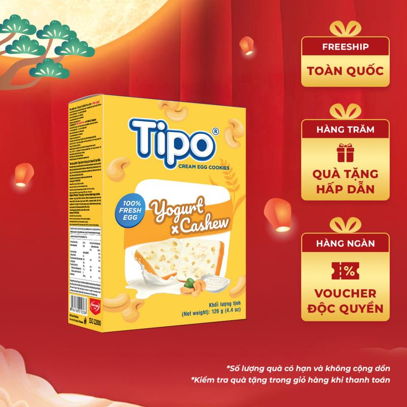 Tipo Bánh trứng sữa chua hạt điều ăn vặt 126G