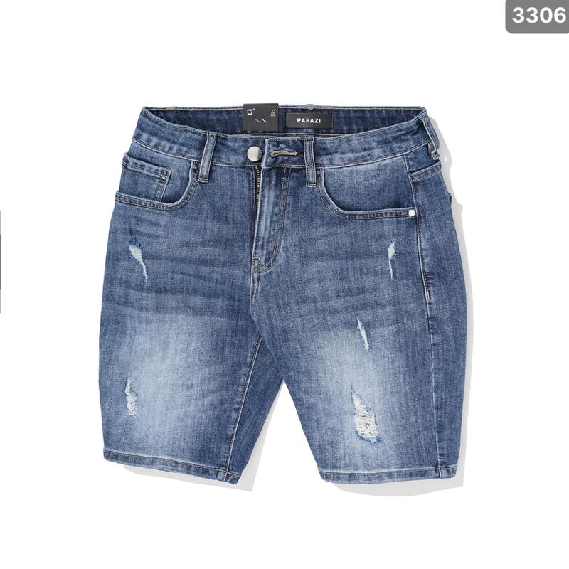 Quần jean lửng nam Mã_R3306 fom slim gam màu xanh rách nhẹ nay đã trở lại với số lượng vô cùng có hạn. PAPAZI