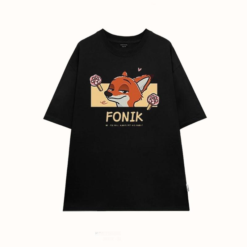 Áo Thun Nam Nữ Form Rộng Tay Lỡ Unisex Áo Phông Couple Cổ Tròn Basic verisze Cặp Đôi Yêu CD Cáo Thỏ mới trend hè 2023 8