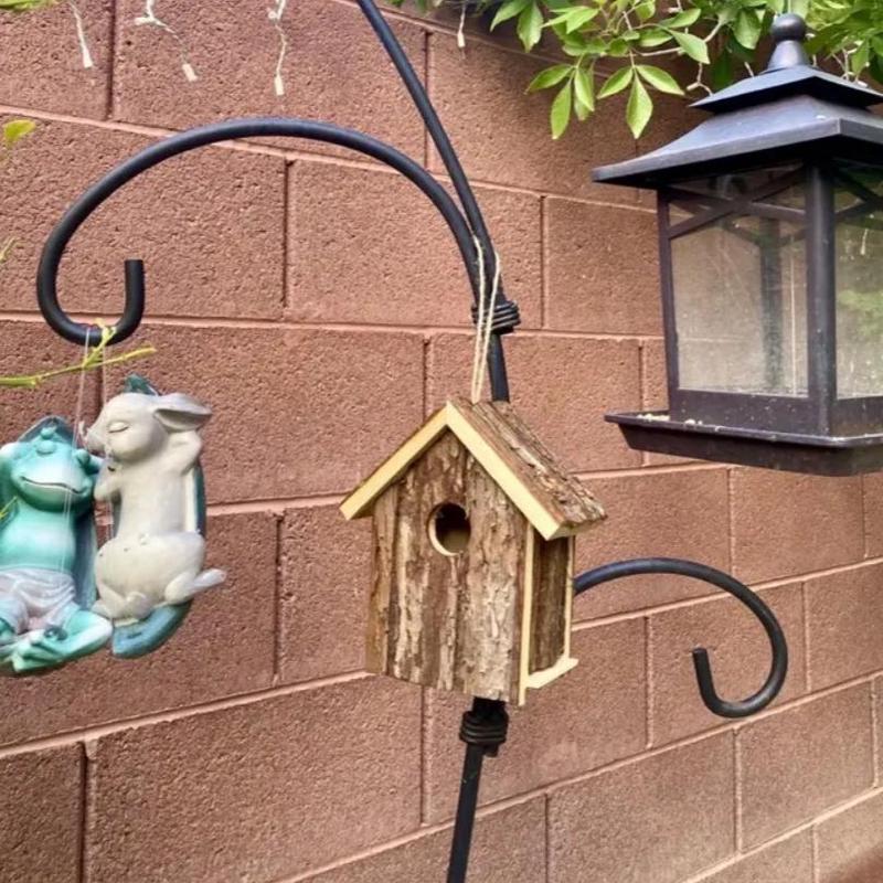 Wooden Bird House with Hanging Rope, Outdoor Bird House, Ventilated Bird Nest, Hanging Bird Cage, Bird Nest Accessories, Pet Supplies 7