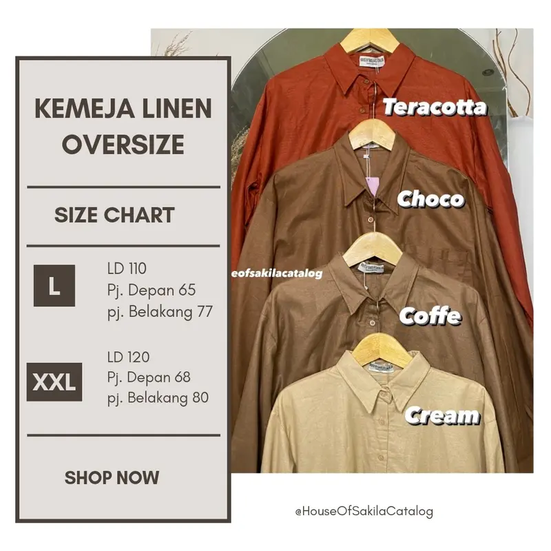 Kemeja Linen Oversize // Atasan Polos Linen Oversize // Atasan Wanita Bahan Linen 5