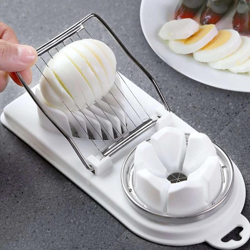 Stainless Steel Egg Slicer, 1 Count 2 in 1 Egg Cutter, Double Ended Stainless Steel Food Slicer, Kitchen Gadget for Home Use, Kitchen Accessories, Dorm Essentials 2