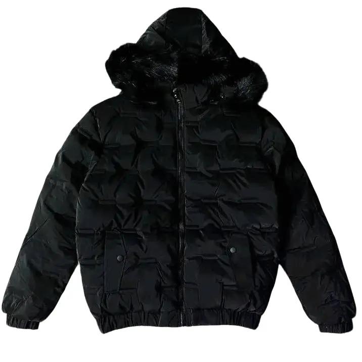 Áo phao nam béo trần nhung mới 2025 có túi Menswear - Áo khoác lông & giả lông ấm áp thoải mái cho mùa đông Kích cỡ thường to cao