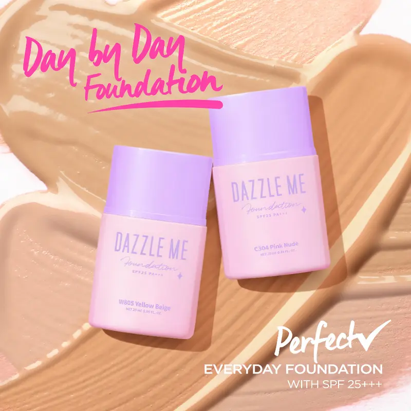 ￼DAZZLE ME Day by Day Foundation - Full Coverage Oil control Long Lasting Makeup SPF 25 PA+++ Wajah Concealer 0