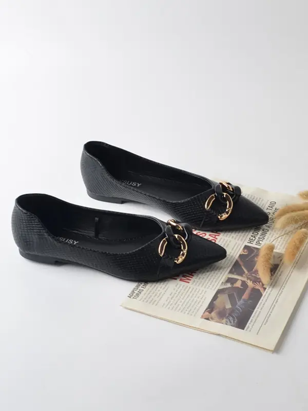 Women's Simplede Pointed Toe Flat Shoes, Elegant Slip on Flats for Daily Wear, Fashion Women's Shoes for All Seasons 0