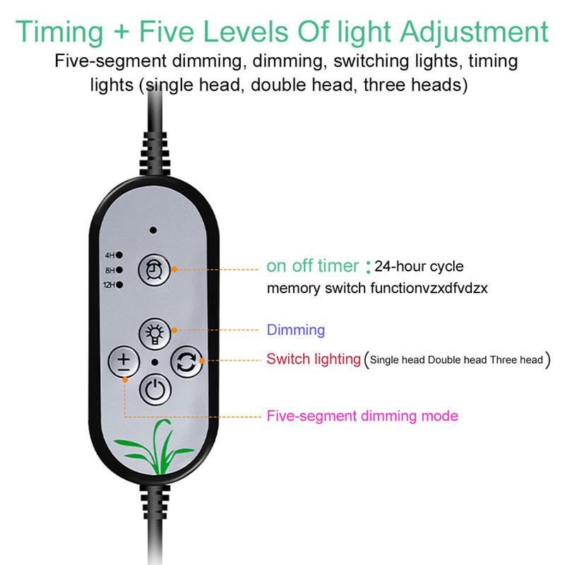 Product Introduction of DC 5V USB Timer LED Grow Light Plant Flower Growing Desktop Clip Phyto Lamps Light Indoor Greenhouse F2SG 137