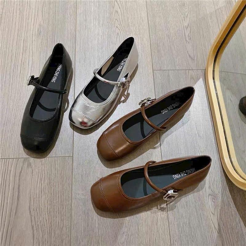 Giày Búp Bê Mũi Tròn Da Mềm Đế Bệt Đi Êm Chân Shoes 3