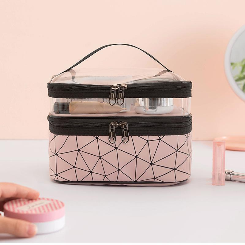 Product Introduction of Double Portable Large Capacity Makeup Bag Korean Version Ringer Travel Multifunctional Toiletry Bag Portable Storage Bag 3