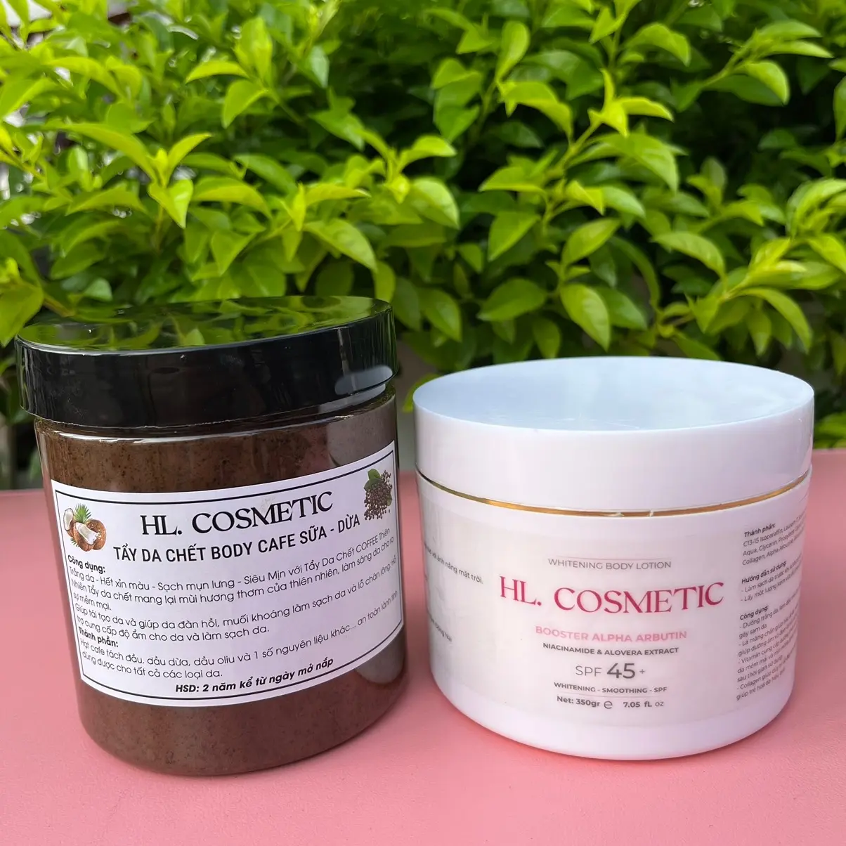 COMBO KEM DƯỠNG TRẮNG DA - VÀ TẨY TẾ BÀO SỮA DỪA ( Kem body dưỡng 350gr - Tẩy tế bào sữa dừa 500gr )